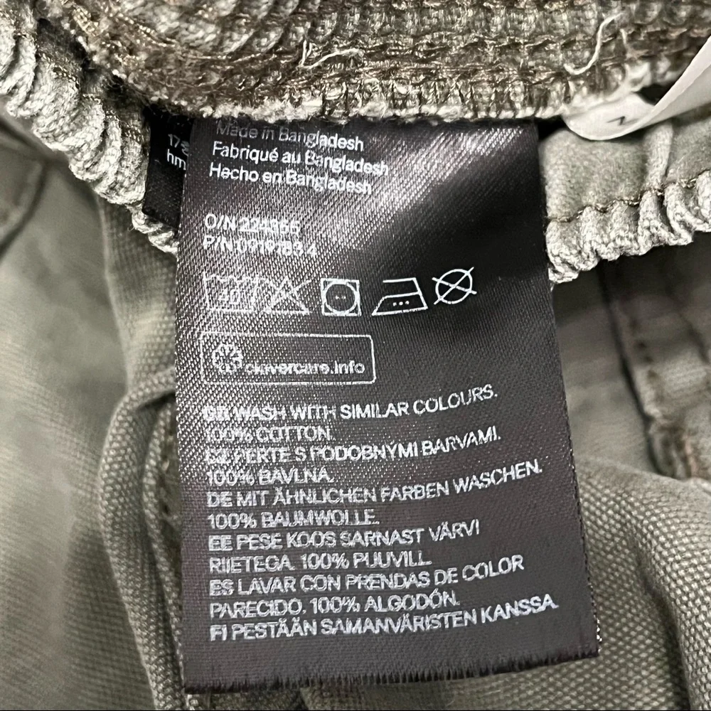 H&M Green Pull On Elastic Waist Cotton Cargo Pants Boys Size 6-7 - Picture 7 of 7
